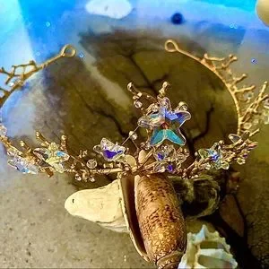 Accessories | Iridescent Crystal Starfish Tiara Golden Reef  display picture 3